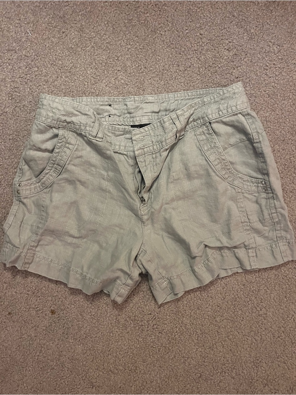 INC International Concepts Pale Gray Linen-Style Bermuda Shorts